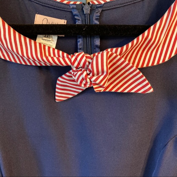 Iconic Sailor Dress 4XL Vintage Style Navy Red/Wh - Picture 4 of 10
